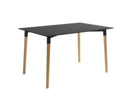 Mesa de comedor Fija con Patas de Madera y Sobre de MDF Lacado CARIBE 160 cm