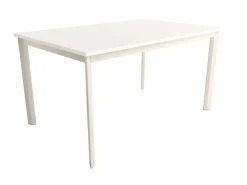 Mesa de comedor fija cuadrada de metal Acabado marfil y sobre de melamina GARDA