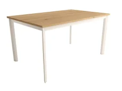 Mesa de comedor fija cuadrada de metal Acabado marfil y sobre de melamina GARDA