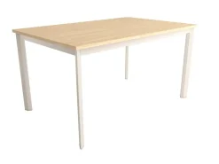 Mesa de comedor fija cuadrada de metal Acabado marfil y sobre de melamina GARDA