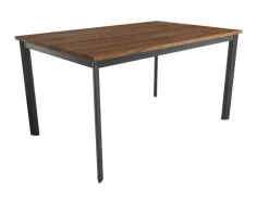 Mesa de comedor fija cuadrada de metal Acabado Negro y sobre de melamina GARDA