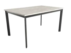 Mesa de comedor fija cuadrada de metal Acabado Negro y sobre de melamina GARDA