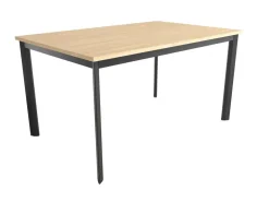 Mesa de comedor fija cuadrada de metal Acabado Negro y sobre de melamina GARDA