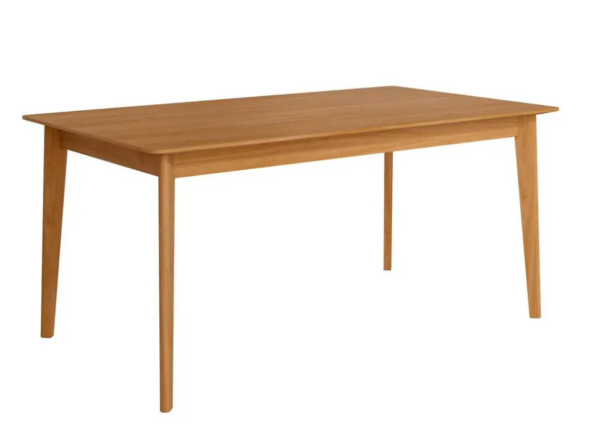 Mesa de Comedor Fija de Madera Roble y Sobre Biselado de 25 mm 180 cm AURA