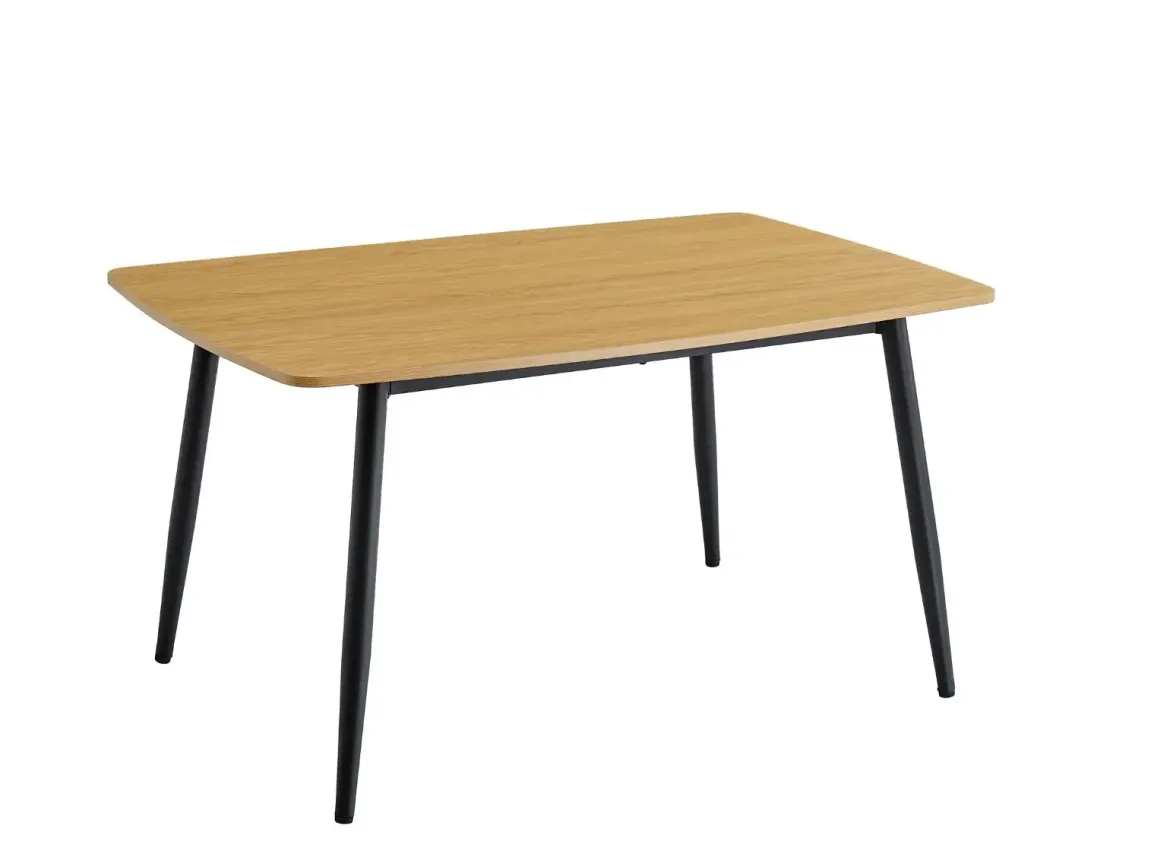 Mesa de Comedor Fija MDF con Patas Negras HUDSON