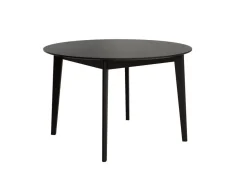 Mesa de Comedor Fija Redonda de Madera Roble y Sobre Biselado de 25 mm 120 cm AURA