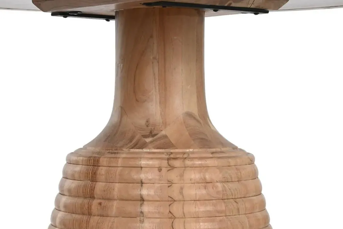 Mesa de Comedor Mármol Blanco y Madera de Acacia MB-212659