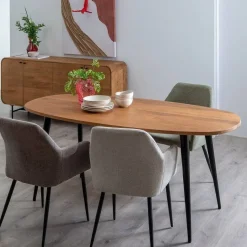 Mesa de Comedor Natural de Madera de Mango y Hierro 180 cm 612710