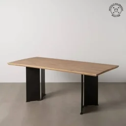 Mesa de Comedor Natural de Madera de Mango e Hierro 190 cm 612853