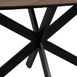 Mesa de Comedor Natural y Negra con Tablero de DM y Patas Metálicas 178 cm 612895