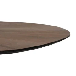 Mesa de Comedor Natural y Negra con Tablero de DM y Patas Metálicas 178 cm 612895
