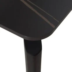 Mesa de comedor negra con patas de metal GABAR 11044