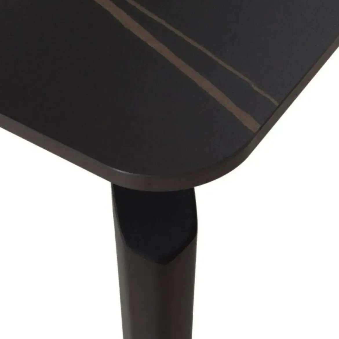 Mesa de comedor negra con patas de metal GABAR 11044