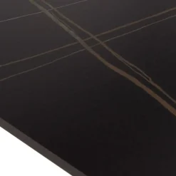 Mesa de comedor negra con patas de metal GABAR 11044