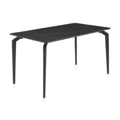 Mesa de comedor negra con patas de metal GABAR 11044