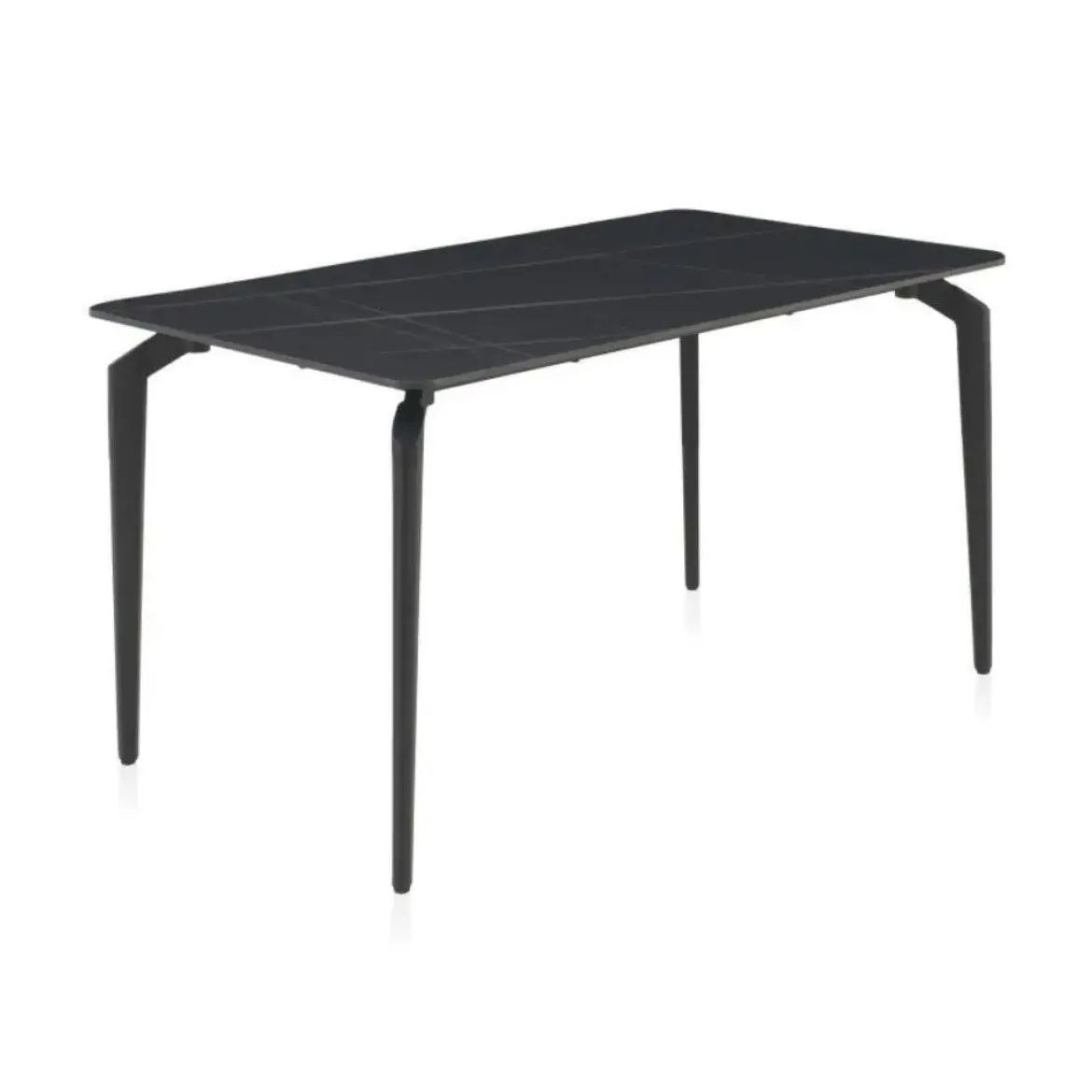 Mesa de comedor negra con patas de metal GABAR 11044