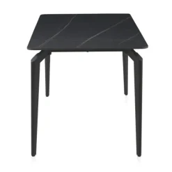 Mesa de comedor negra con patas de metal GABAR 11044