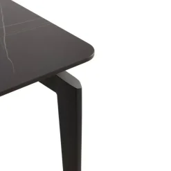 Mesa de comedor negra con patas de metal GABAR 11044