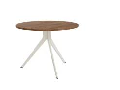 Mesa de Comedor ORTA Redonda Estructura Metálica Marfil de 100 cm