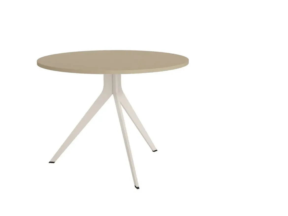 Mesa de Comedor ORTA Redonda Estructura Metálica Marfil de 120 cm