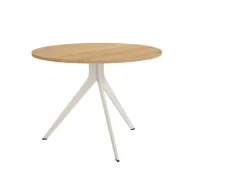 Mesa de Comedor ORTA Redonda Estructura Metálica Marfil de 120 cm