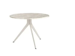 Mesa de Comedor ORTA Redonda Estructura Metálica Marfil de 120 cm