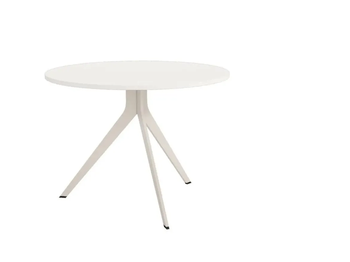 Mesa de Comedor ORTA Redonda Estructura Metálica Marfil de 120 cm