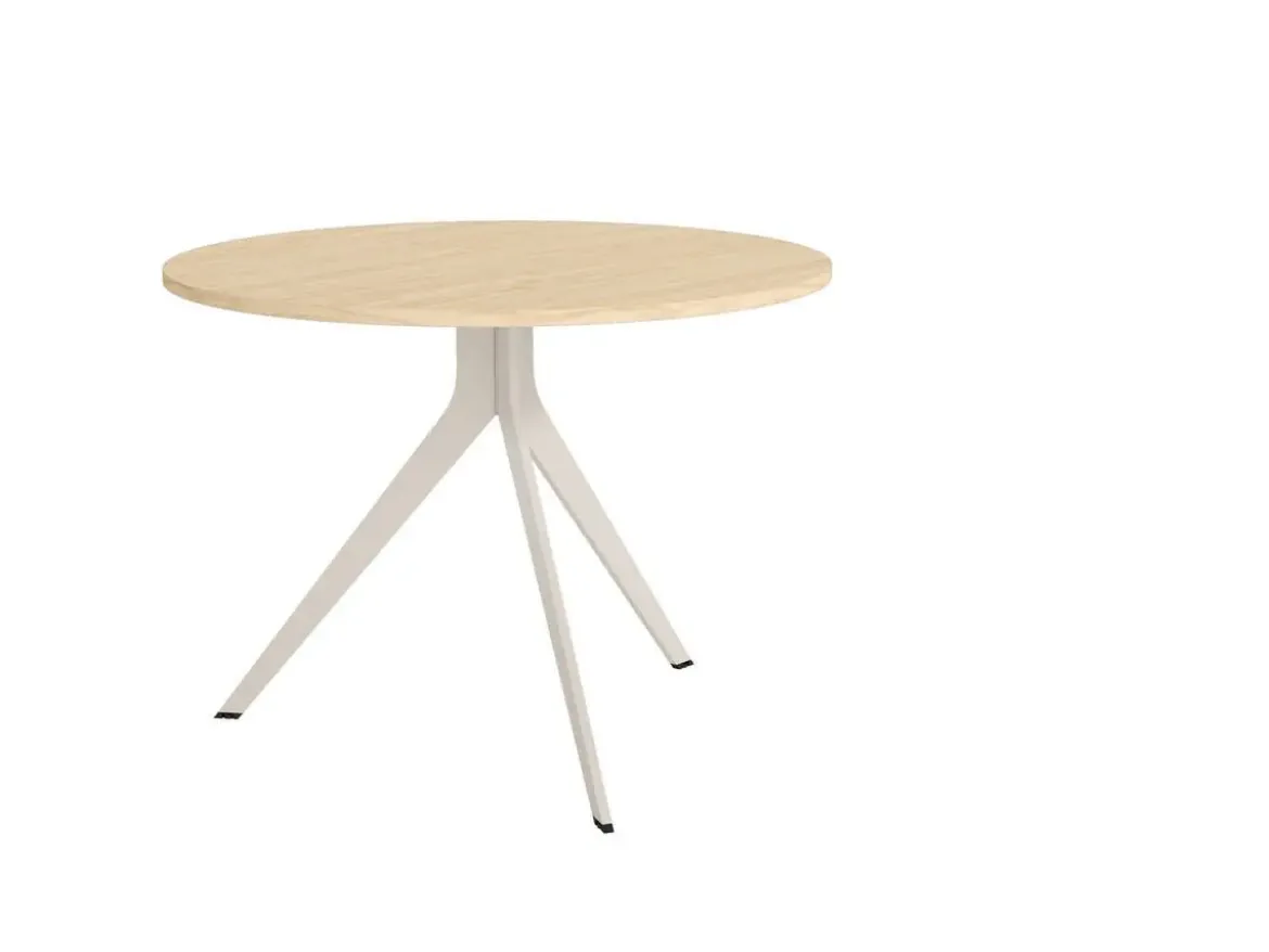 Mesa de Comedor ORTA Redonda Estructura Metálica Marfil de 120 cm