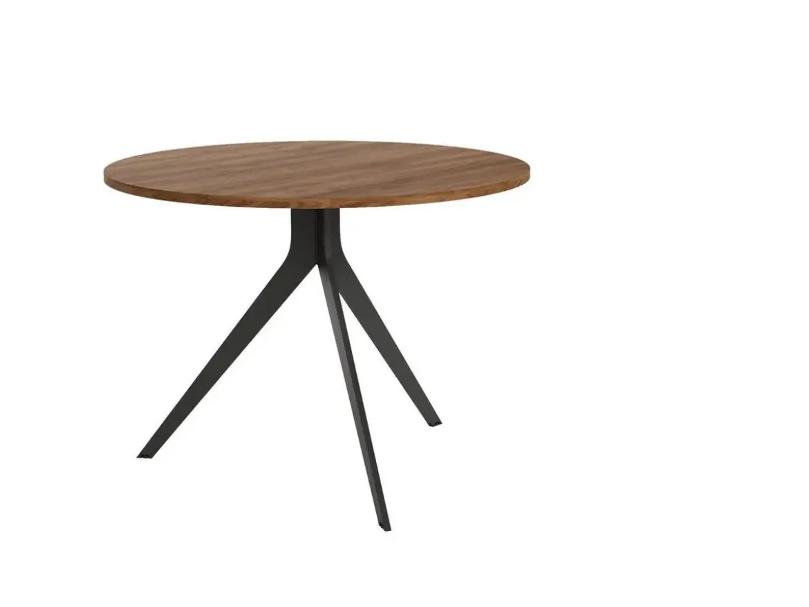 Mesa de Comedor ORTA Redonda Estructura Metálica Negra de 100 cm