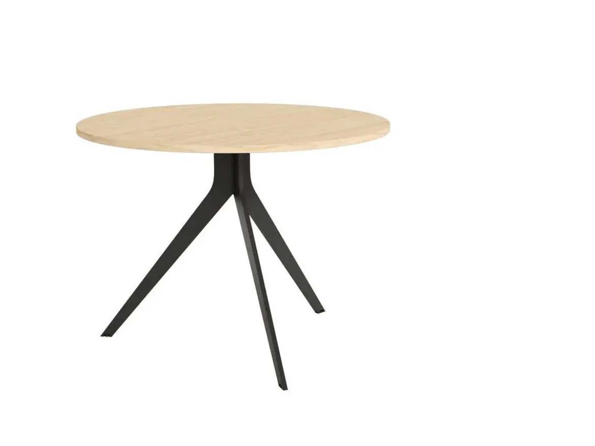 Mesa de Comedor ORTA Redonda Estructura Metálica Negra de 100 cm