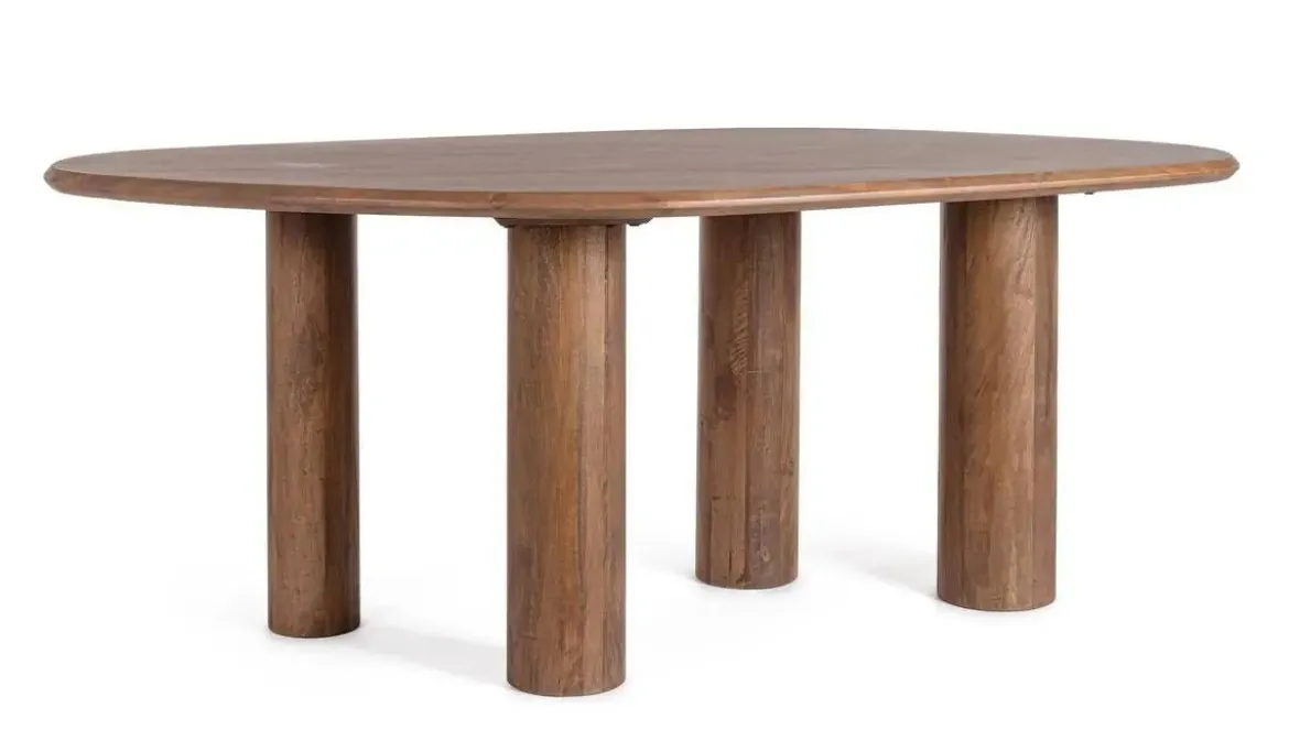 Mesa de Comedor Ovalada de Madera de Mango SANAT 0747333
