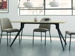 Mesa de Comedor Patas NegrasFija de 140 cm metal-Melamina ISEO