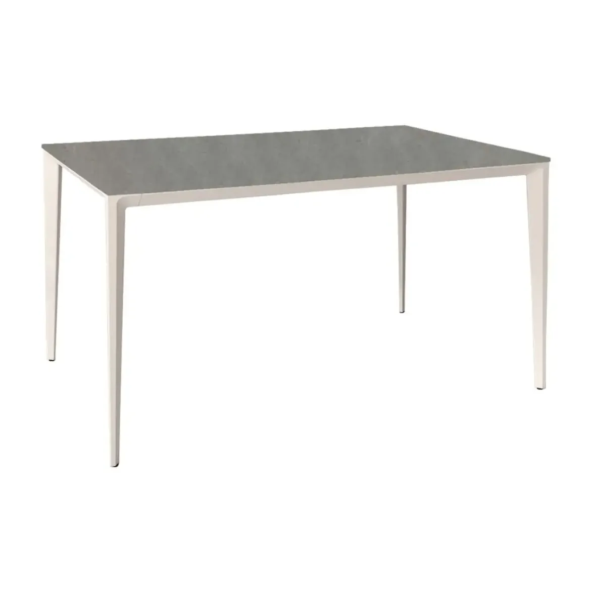 Mesa de Comedor Rectangular 140 cm Porcelánico y Metal Marfil Cortés