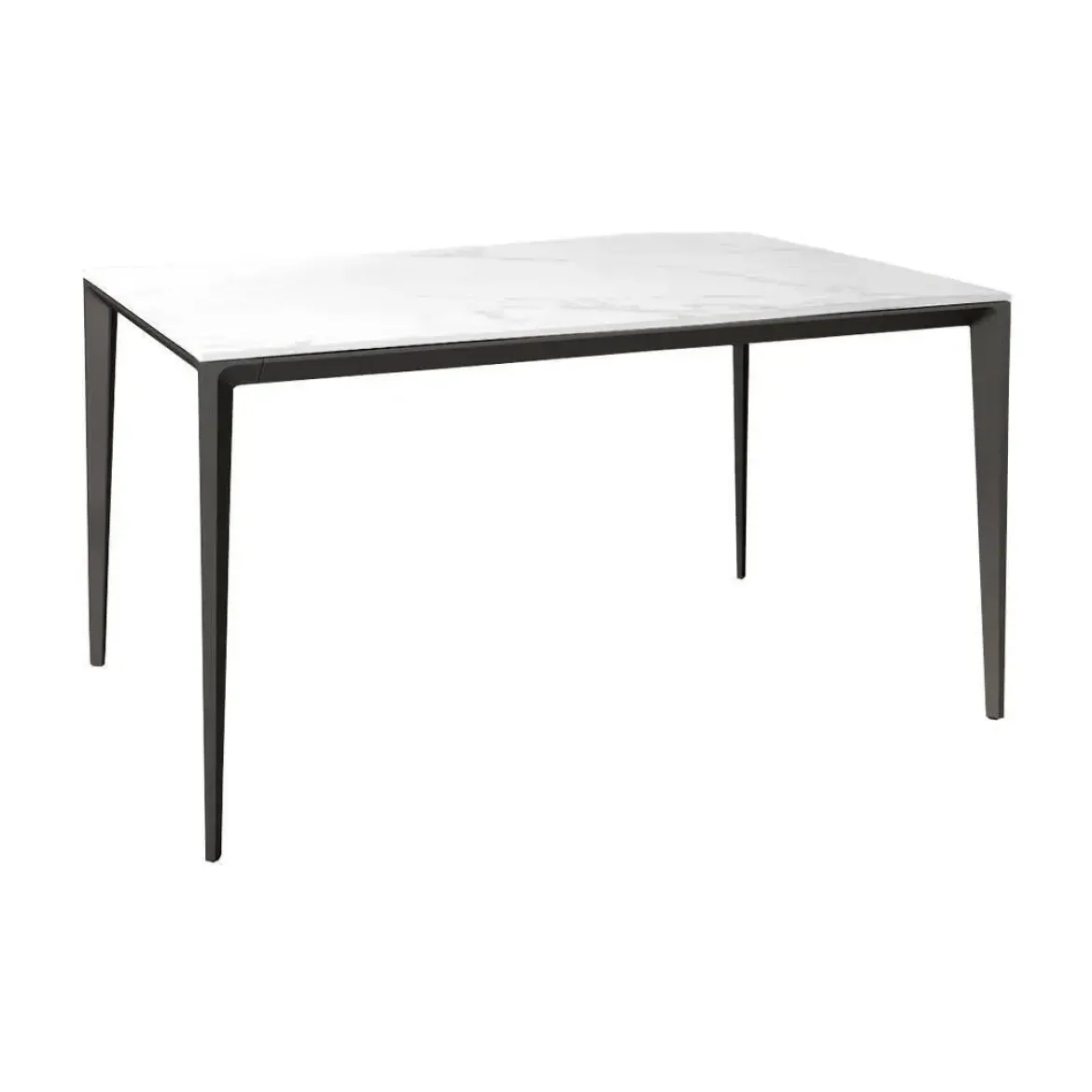 Mesa de Comedor Rectangular 140 cm Porcelánico y Metal Negro Cortés