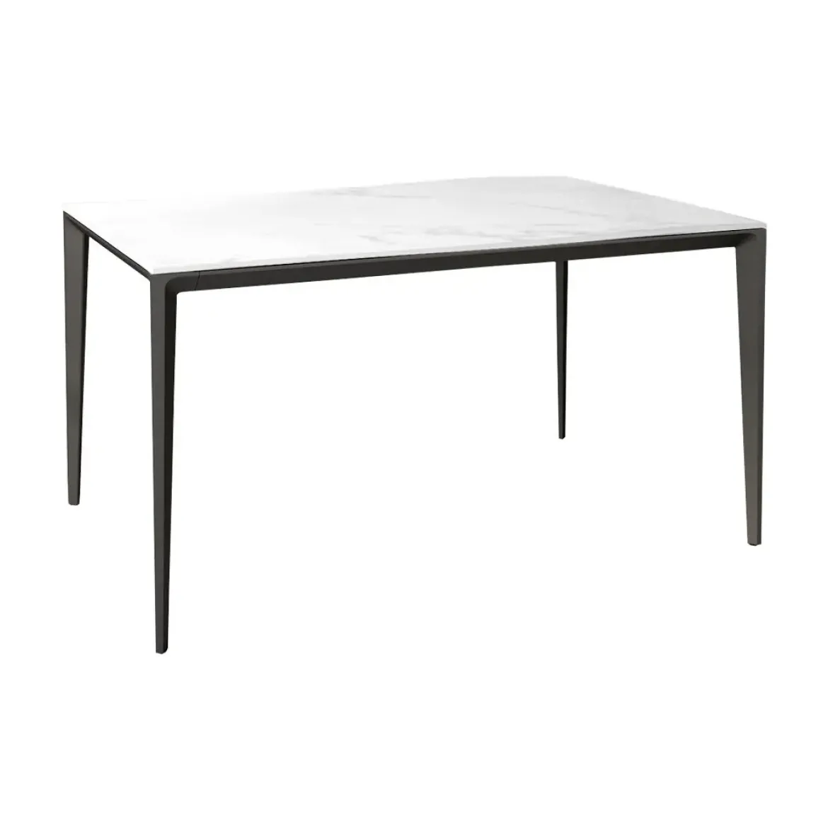 Mesa de Comedor Rectangular 140 cm Porcelánico y Metal Negro Cortés