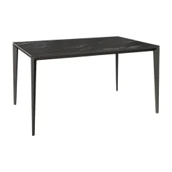 Mesa de Comedor Rectangular 180 cm Porcelánico y Metal Negro Cortés