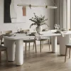 Mesa de Comedor Rectangular de Melamina y MDF Blanca MB-228503