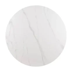 Mesa de Comedor Redonda Blanca y Natural120 cm 612351