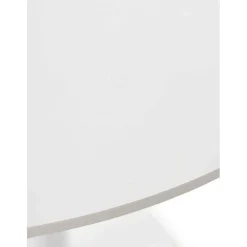 Mesa de Comedor Redonda 100 cm Blanca con Pie Central Metálico GABAR 11455