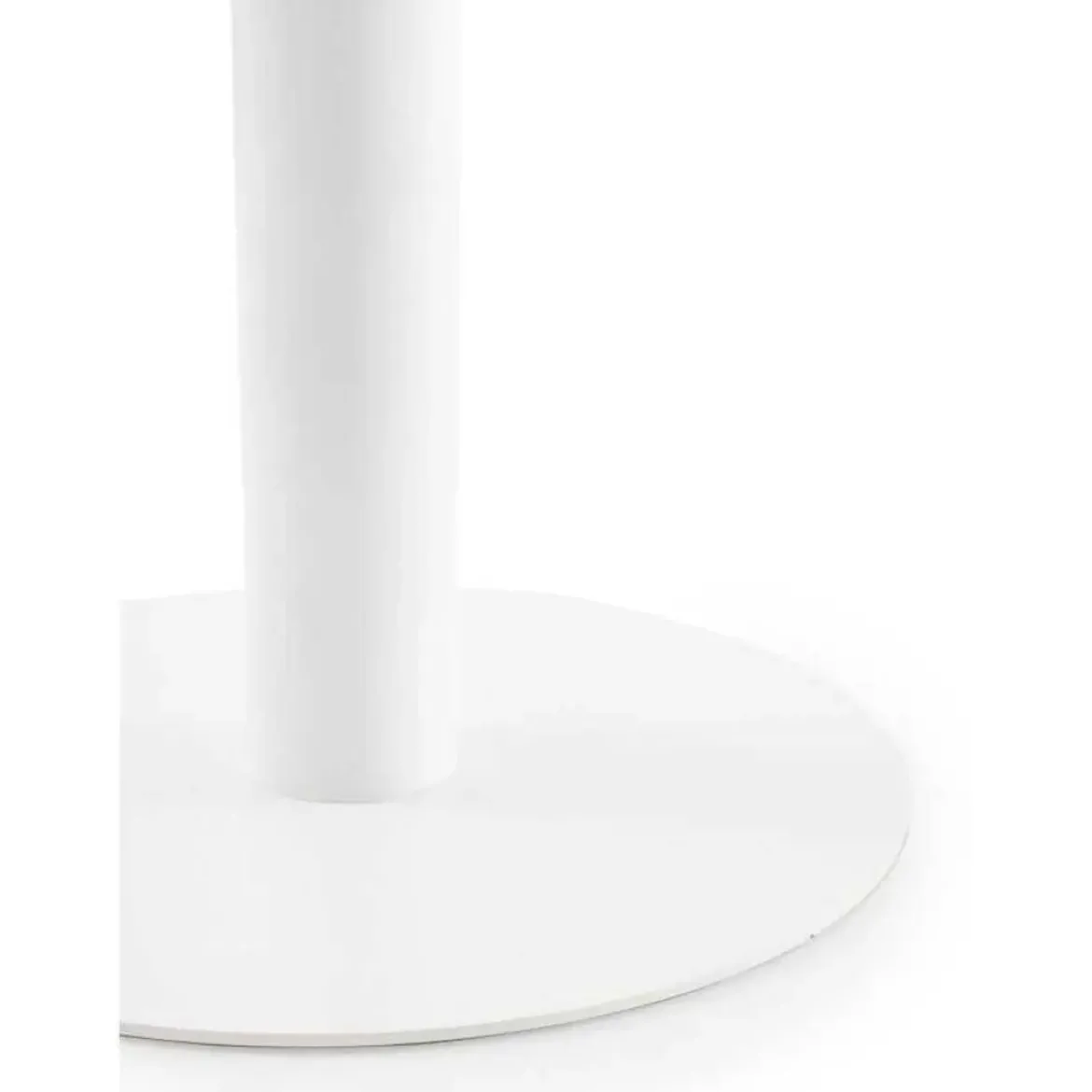 Mesa de Comedor Redonda 100 cm Blanca con Pie Central Metálico GABAR 11455