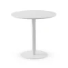 Mesa de Comedor Redonda 80 cm Blanca con Pie Central Metálico GABAR 11452