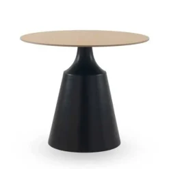 Mesa de Comedor Redonda 90 cm con Base Metal y Sobre Cerámico GABAR 11610