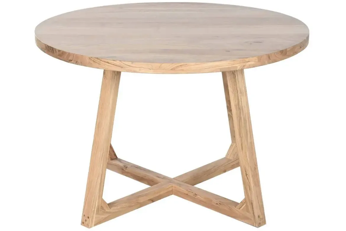 Mesa de Comedor Redonda 140 cm de Madera de Acacia MB-227284