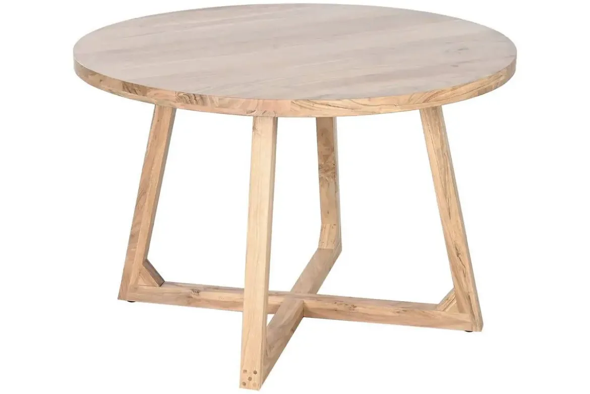 Mesa de Comedor Redonda 140 cm de Madera de Acacia MB-227284