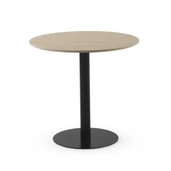 Mesa de Comedor Redonda 80 cm Fresno con Pie Central Metálico GABAR 11451