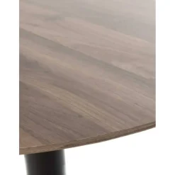 Mesa de Comedor Redonda 80 cm Nogal con Pie Central Metálico GABAR 11450