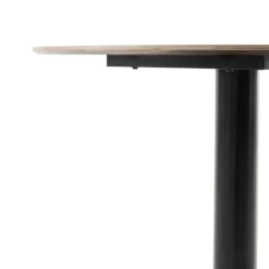 Mesa de Comedor Redonda 100 cm Nogal con Pie Central Metálico GABAR 11453