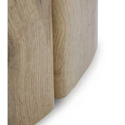 Mesa de Comedor Redonda 140 cm Roble con Sobre Cerámico Mármol Calacatta GABAR 11608