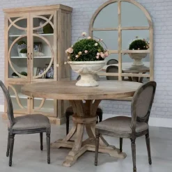 Mesa de Comedor Redonda con Efecto Decapé 94911