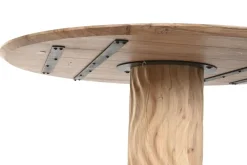 Mesa de Comedor Redonda de Acacia con Base de Metal MB-219462
